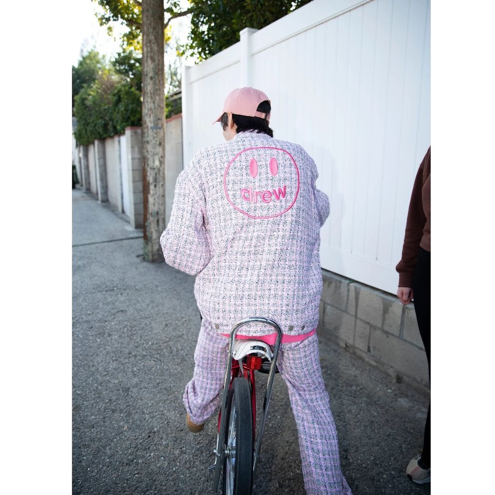 Drew House Boucle Mascot Oversized Trucker Jacket / SIze XXS / Pink Tweed Unisex